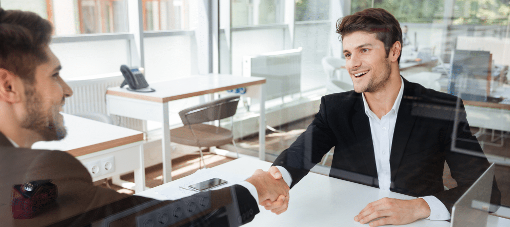 Two businessmen shaking hands