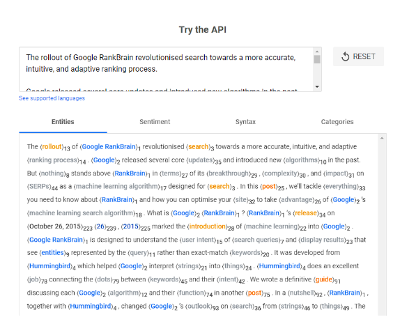 Google Cloud Natural Language API