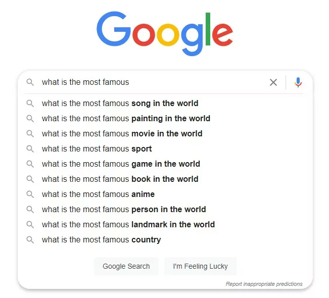 Google Autocomplete Feature