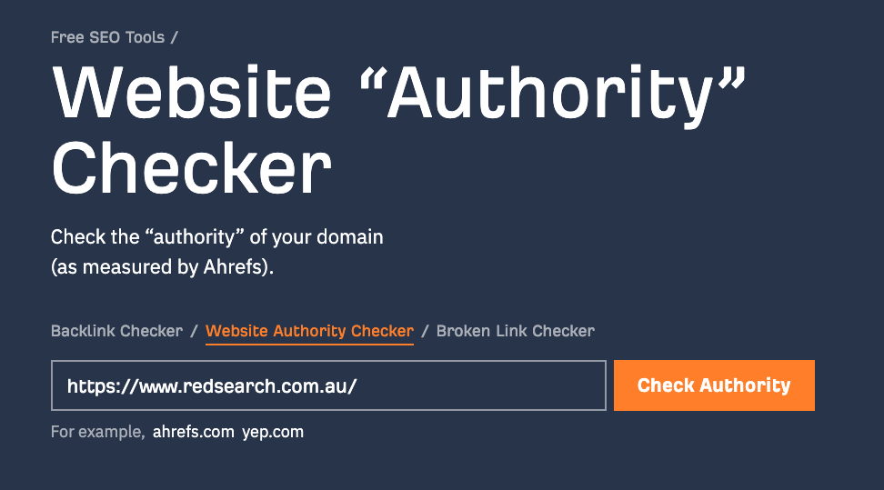 Ahrefs Domain Authority Checker