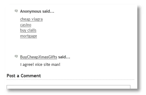 Comment Spam Links